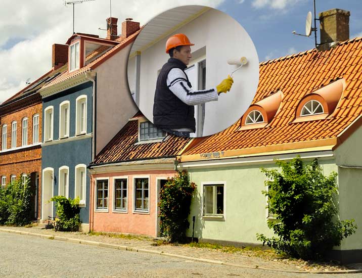 Ravalement et Peinture extérieure : Travaux de ravalement et de peinture de votre façade.  Intervention Sur Liège en Belgique - HV Toiture Façade Liège