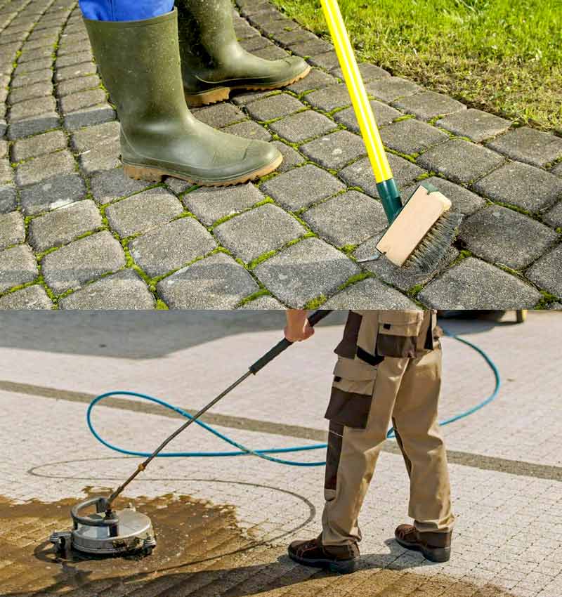 Nettoyage Pavé, Dallage et Muret pour redonner vie à votre extérieur. Un bel aspect extérieur. Intervention Sur Liège en Belgique - HV Toiture Façade Liège