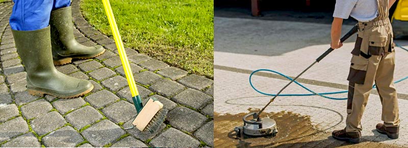 Nettoyage Pavé, Dallage et Muret pour redonner vie à votre extérieur. Un bel aspect extérieur. Intervention Sur Liège en Belgique - HV Toiture Façade Liège